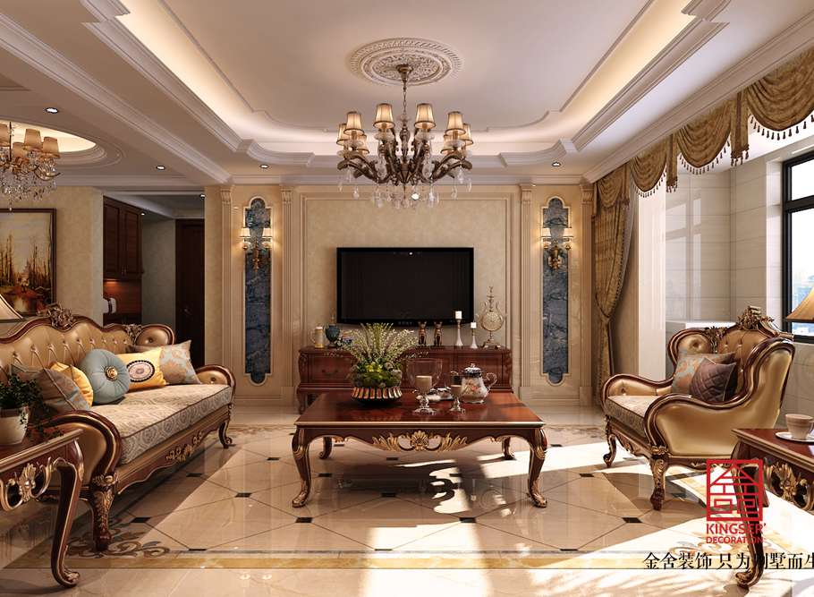 天山國賓壹號139平米歐式風格裝修案例