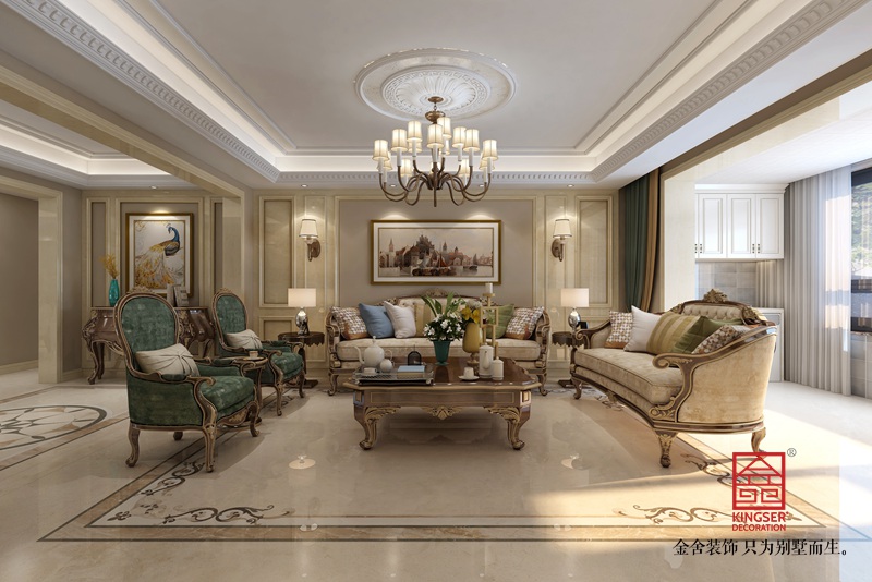 東南智匯城191平米中式裝修-沙發墻