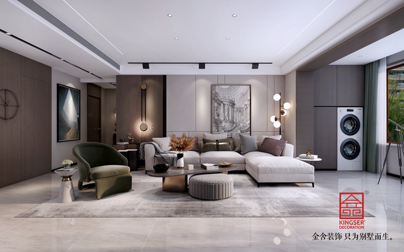 榮盛華府185平米裝修-現代簡約-沙發背景墻