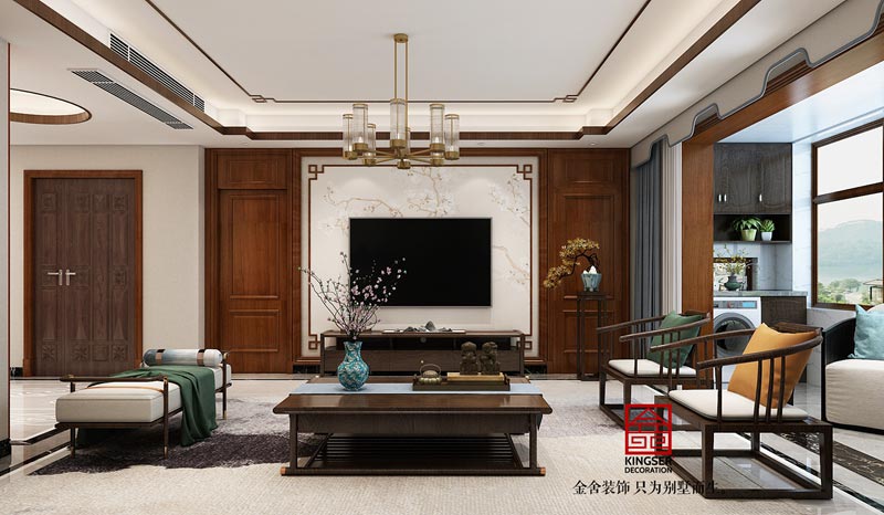 天山熙湖141平米新中式風格裝修效果圖