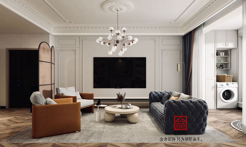 融創(chuàng)中心復古風格裝修-客廳