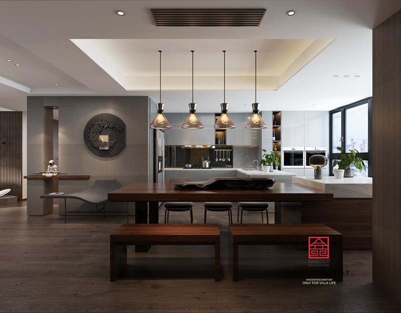 榮盛華府190㎡臺(tái)式簡約風(fēng)格裝修設(shè)計(jì)