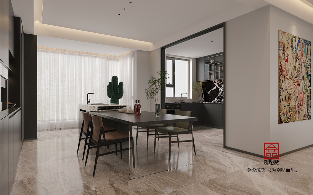 高新苑229平米現(xiàn)代簡約風格裝修-餐廳